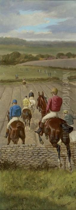 Wahrend Des Rennens. Oil Painting by Edward Algernon Stuart Douglas