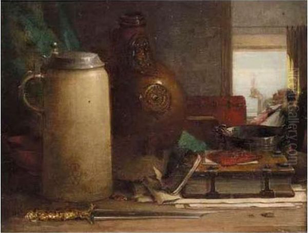 The Wine Taster Oil Painting by William Fettes Douglas