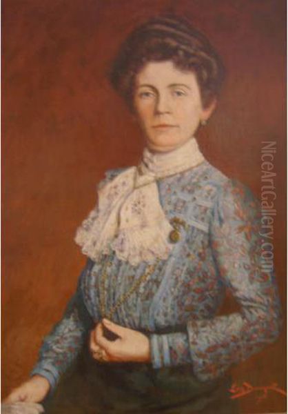 :portrait De Femme Oil Painting by Edmond Doumont