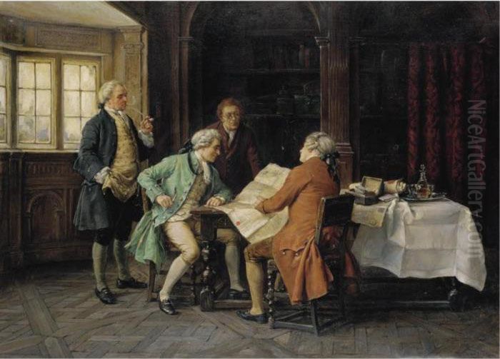 A Legal Point Oil Painting by Margaret Dovaston