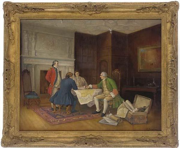 Planning The Expedition Oil Painting by Margaret Dovaston