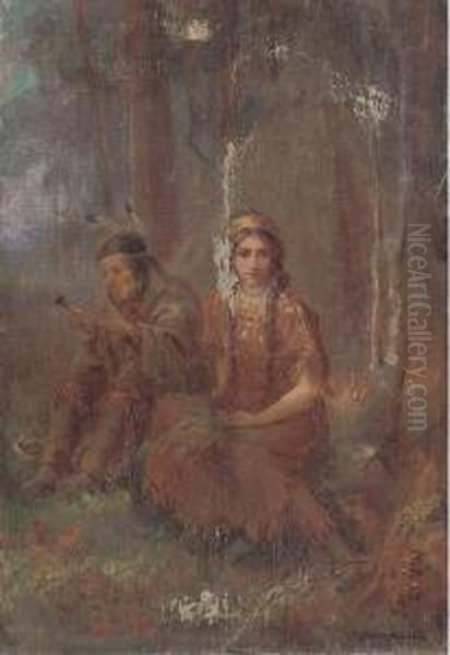 The Young Squaw Oil Painting by Margaret Dovaston