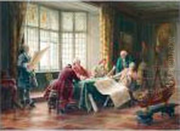 The Model Ship Oil Painting by Margaret Dovaston