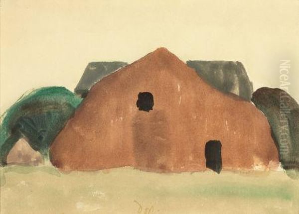 Brown Barn Oil Painting by Arthur Garfield Dove