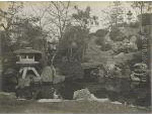 The Floating Temple, Lake Biwa, Japan Oil Painting by Arthur Wesley Dow