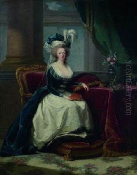 Portrait De La Reine Marie-antoinette Oil Painting by Martin Drolling