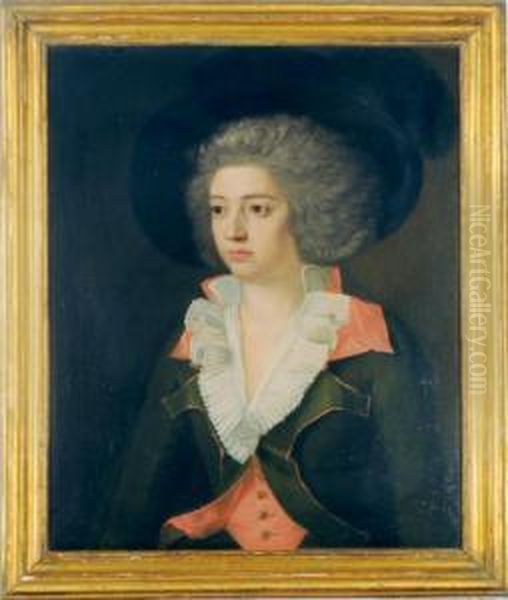 Portrait Of A Woman In Riding Costume Oil Painting by Martin Drolling