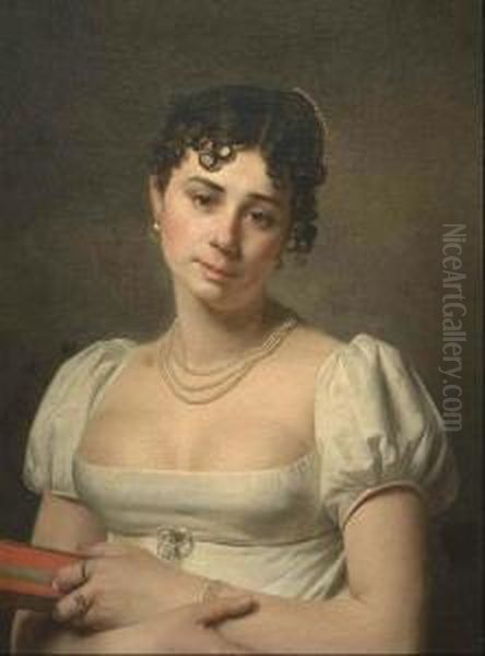 Ritratto Di Fanciulla In Abito Bianco Oil Painting by Martin Drolling