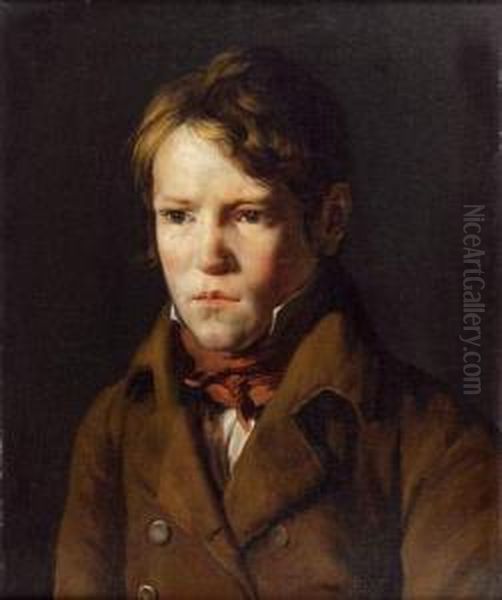 Portrait D'un Jeune Garcon Oil Painting by Martin Drolling