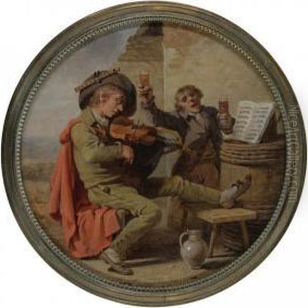 The Musician And The Drinker Oil Painting by Martin Drolling