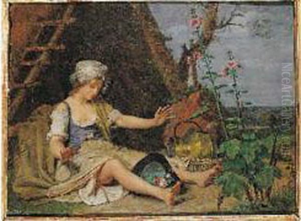 L'innocence Surprise Oil Painting by Martin Drolling