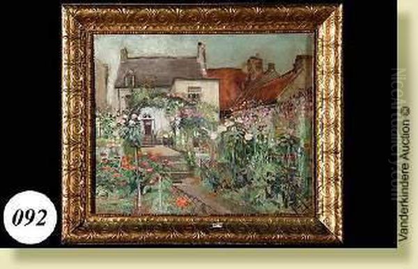 Jardin Fleuri Oil Painting by Mathilde, Comtesse Du Monceau De Bergendael