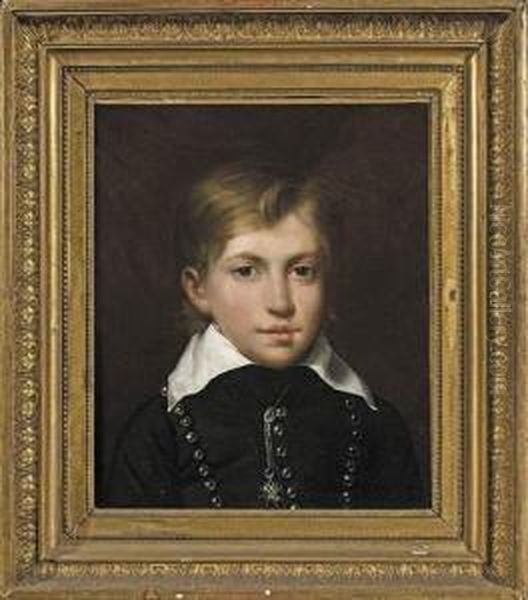 Portrait Presume D'henri V 
Enfant, Futur Comte De Chambord, Portant L'ordre Du Saint-esprit. Oil Painting by Claude-Marie Dubufe