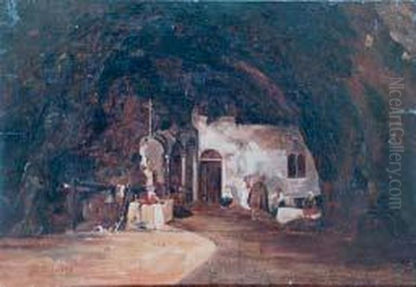 Interno Di Grotta Oil Painting by Teodoro Duclere