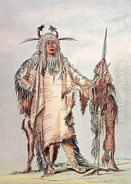 Blackfoot Indian Pe-Toh-Pee-Kiss, The Eagle Ribs Oil Painting by George Catlin