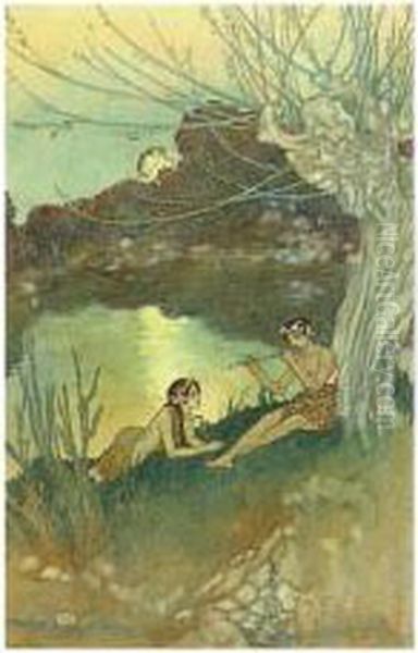 The Tempest: Design For A Book Illustration Oil Painting by Edmund Dulac