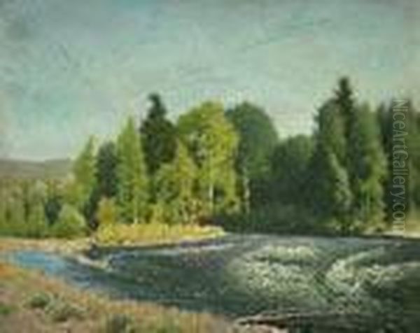 ''the Rushing River - Vermont'' Oil Painting by Frank Vincent Dumond