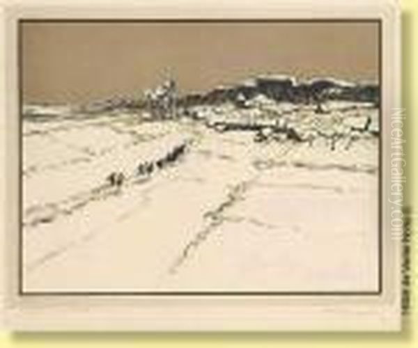 Enterrement En Flandre Oil Painting by Romeo Dumoulin