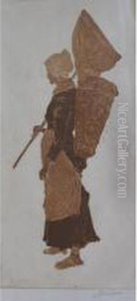 La Pecheuse De Crevettes Oil Painting by Jean Dunand