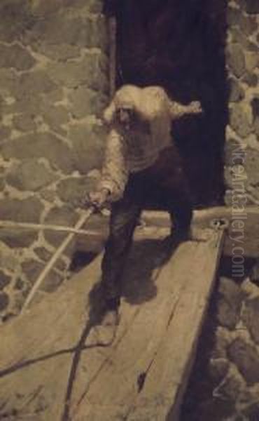 Sword Fight Oil Painting by Harvey T. Dunn