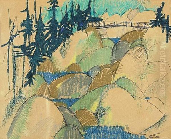 Western Landscape Oil Painting by Harvey T. Dunn