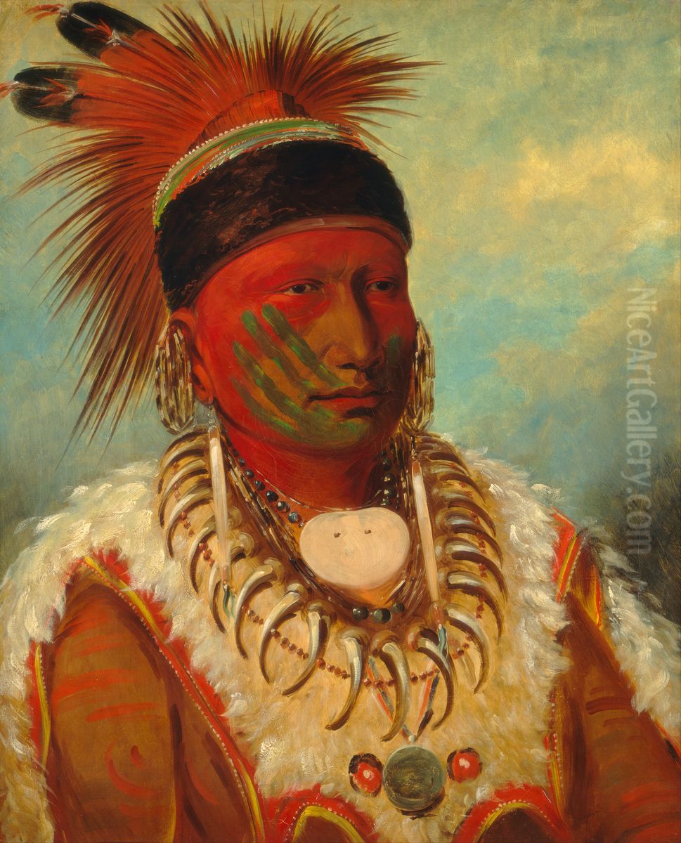 The White Cloud, Head Chief of the Iowas Oil Painting by George Catlin