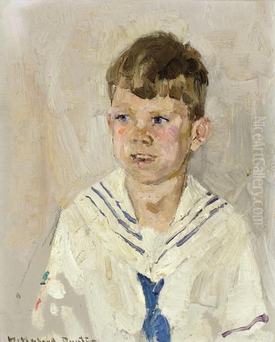 Portrait Of Ivan H. Dunton (the Artist's Son) Oil Painting by W. Herbert Dunton