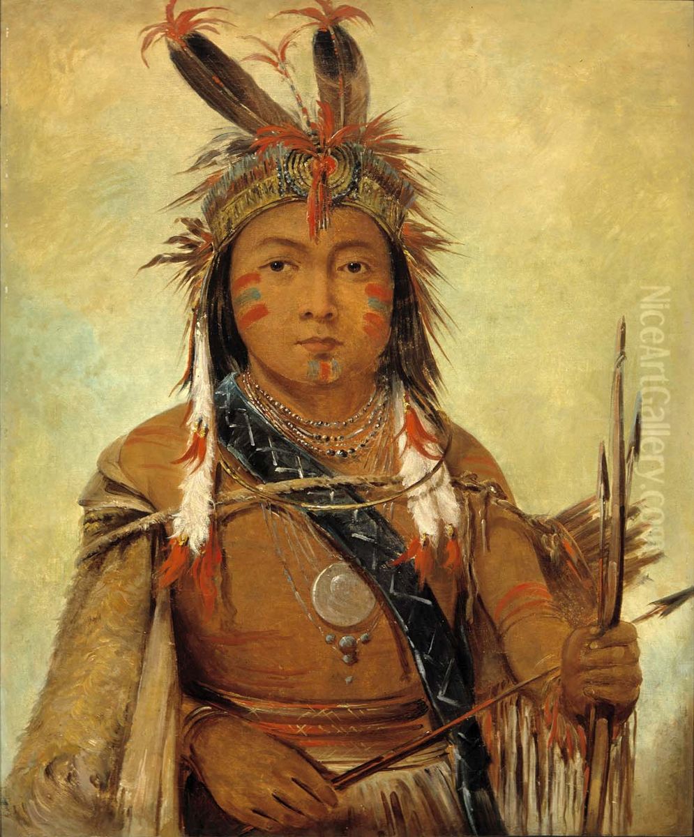 Ud-je-jock, Pelican, a Boy Oil Painting by George Catlin