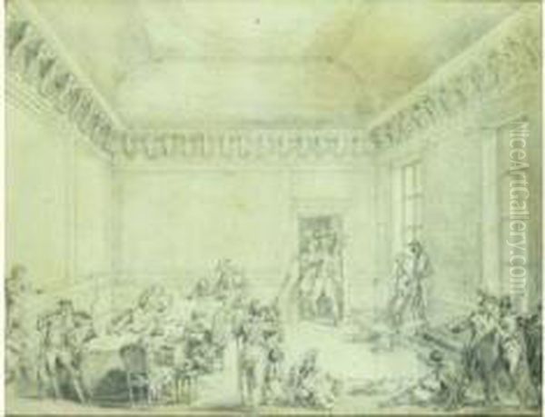 Robespierre Amene Blesse, Dans 
L'antichambre Du Comite De Salut Public, 28 Juillet 1794, 10 Thermidor 
An Ii De La Republique Oil Painting by Jean Duplessi-Bertaux