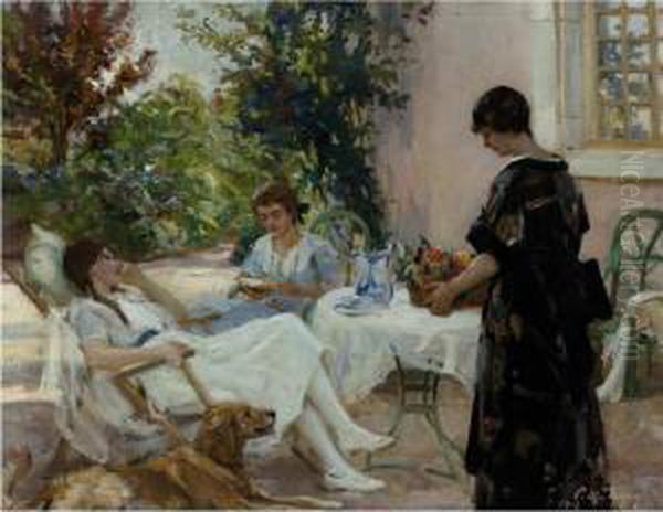 Teatime Oil Painting by Paul Michel Dupuy