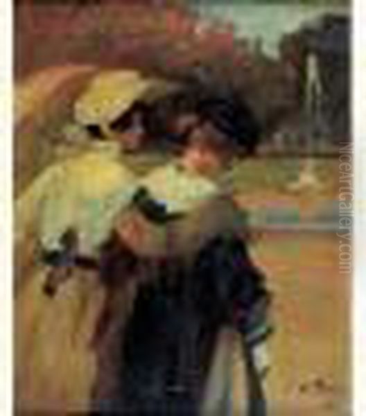 La Promenade Au Parc Oil Painting by Paul Michel Dupuy