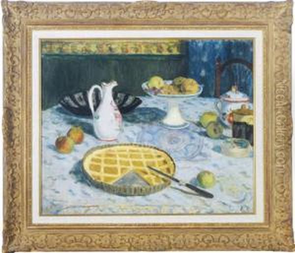 Still Life Of A Breakfast Table Oil Painting by Eugene Antoine Durenne