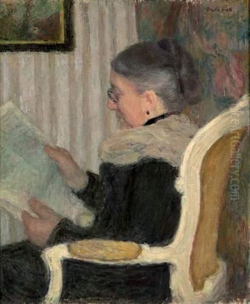 La Lecture Au Salon Oil Painting by Eugene Antoine Durenne