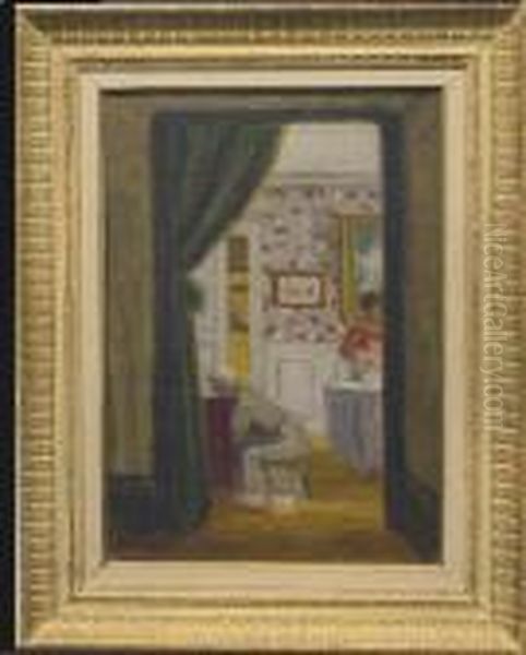 Femmes Rangeant La Vaisselle Oil Painting by Eugene Antoine Durenne