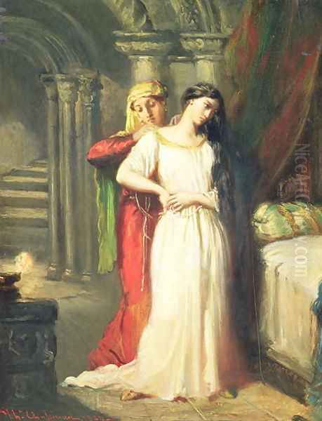 Desdemona Retiring to her Bed, 1849 Oil Painting by Theodore Chasseriau