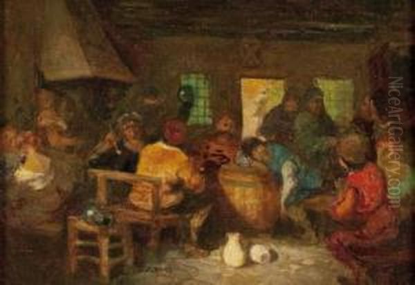 Szene Im Wirtshaus Oil Painting by Carl Duxa