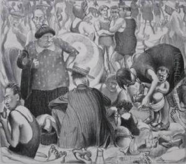 The Ocean Coney Island Oil Painting by Mabel Dwight