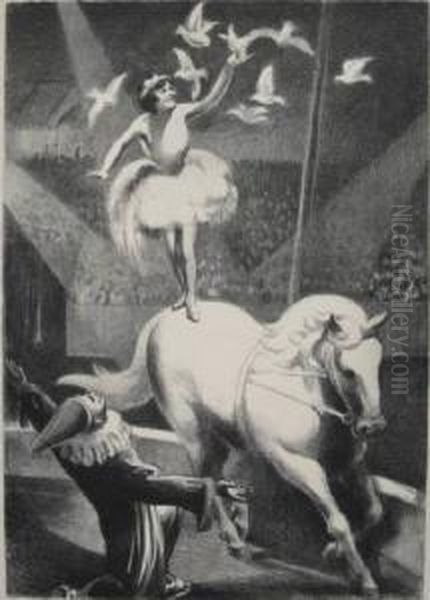 Circus Oil Painting by Mabel Dwight