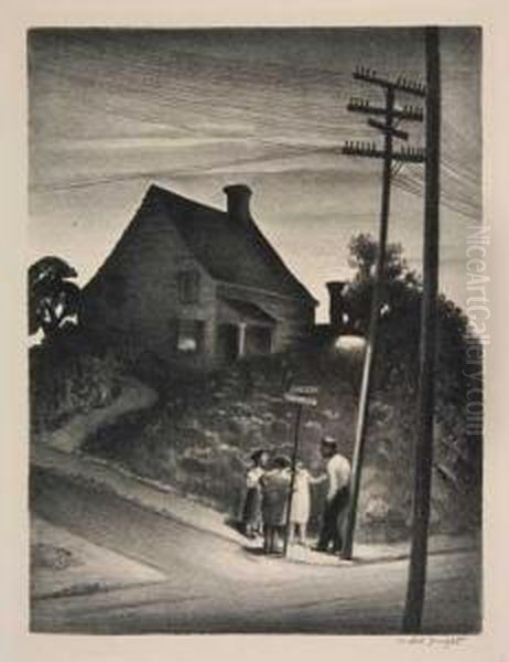 Dusk, Staten Island Oil Painting by Mabel Dwight