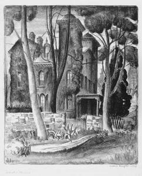 Deserted Mansion Oil Painting by Mabel Dwight