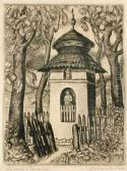 Kapliczka W Dzianiszu Oil Painting by Kazimierz Dzielinski