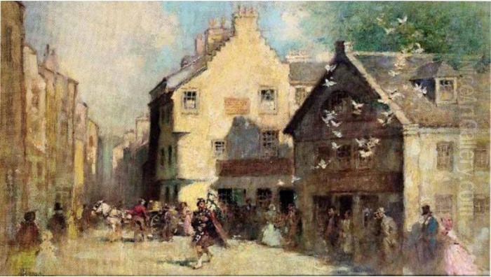 Watergate, Perth; The Gable Of 
Old Gowrie House, The Scene Of The Conspiracy Against James Vi Oil Painting by Robert Eadie