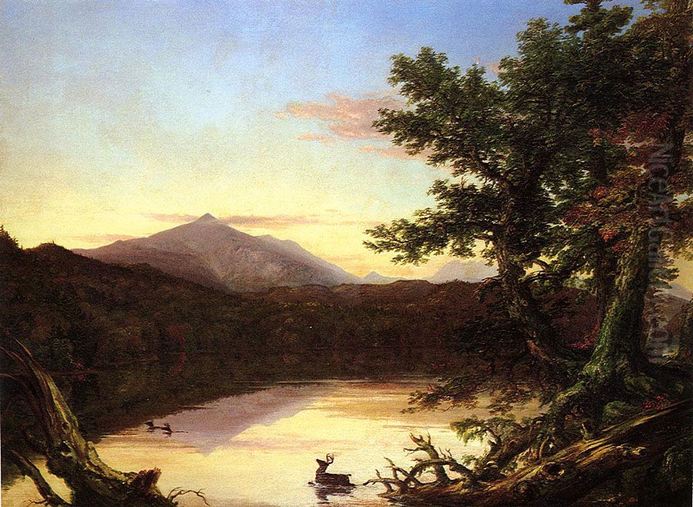 Schroon Lake Oil Painting by Thomas Cole