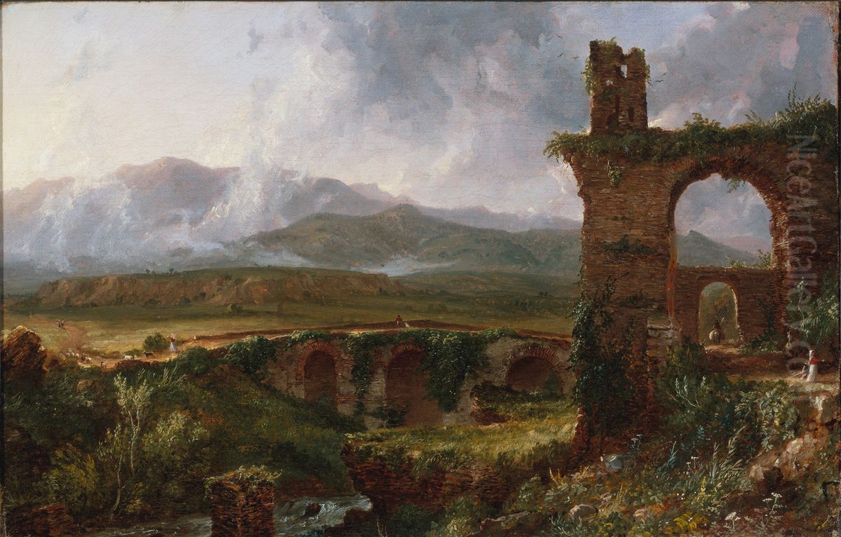 A View near Tivoli (Morning) Oil Painting by Thomas Cole