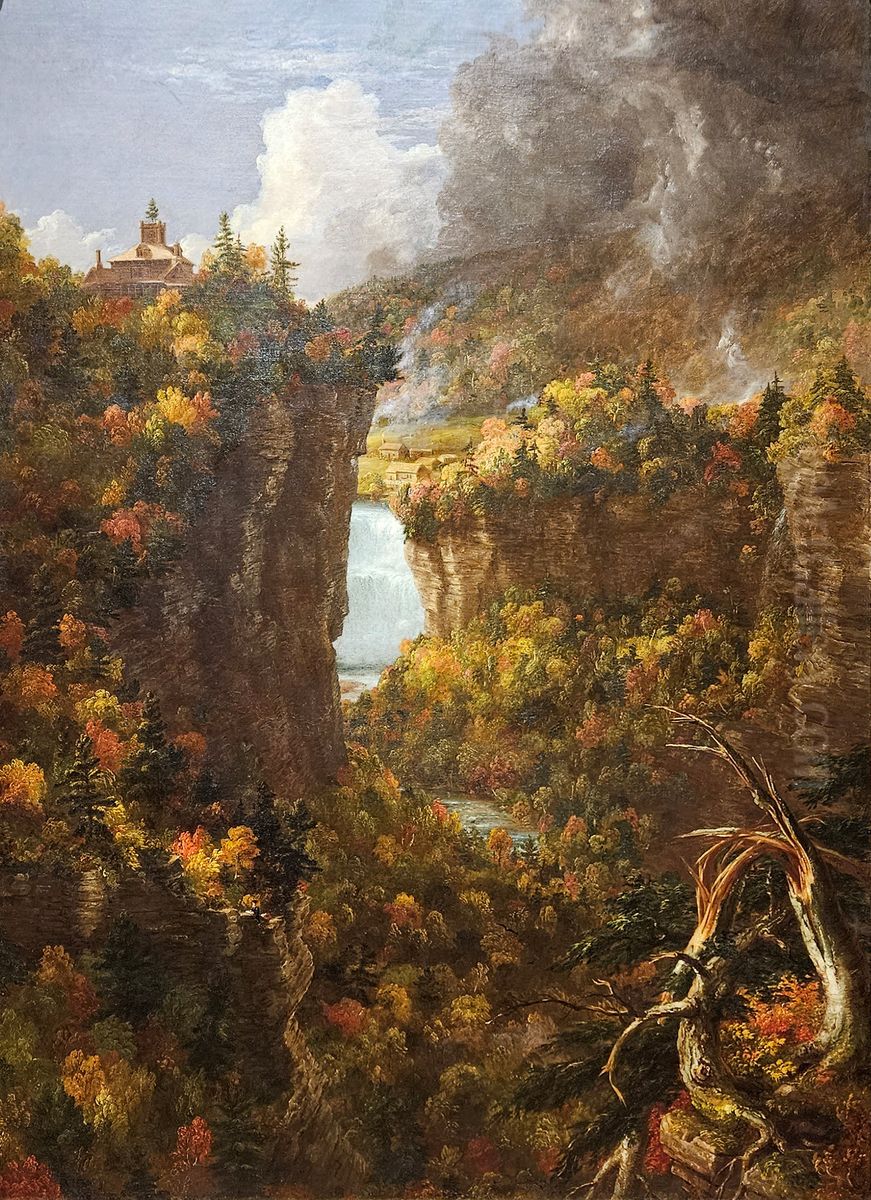 Portage Falls on the Genesee Oil Painting by Thomas Cole