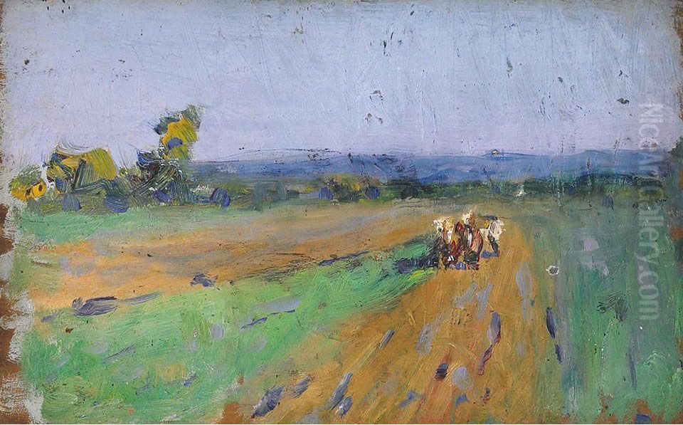 Ploughing Oil Painting by Mary Alexandra Bell Eastlake