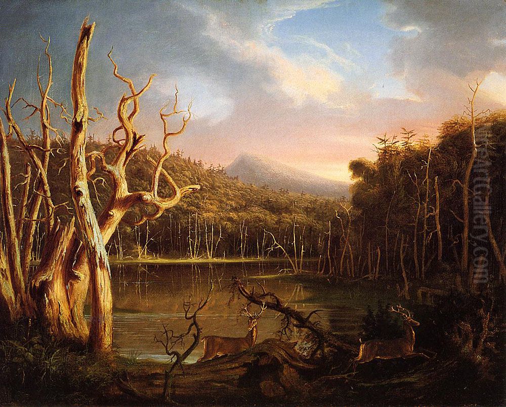 Lake with Dead Trees (Catskill) Oil Painting by Thomas Cole
