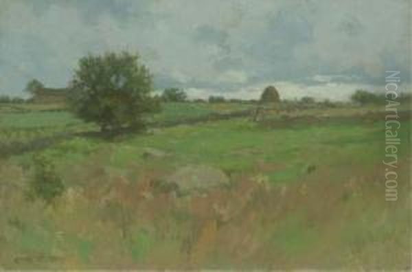 Haystack On The Horizon Oil Painting by Charles Warren Eaton