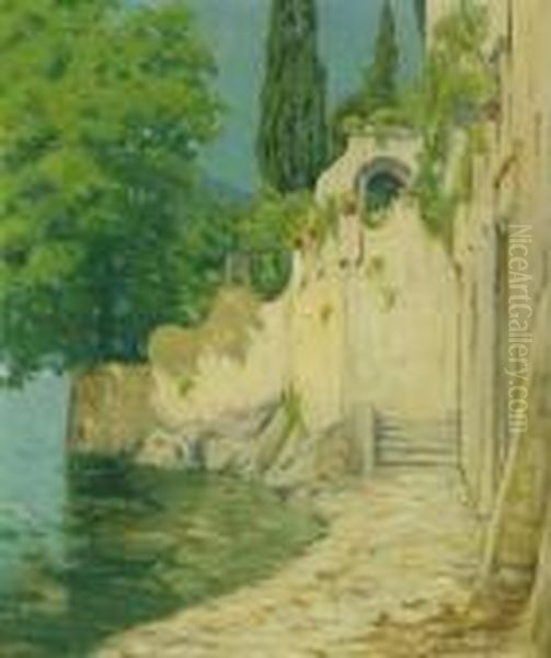 ''water Gate, Vavenna'' Oil Painting by Charles Warren Eaton