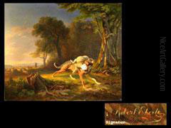 Der Schafrauber Oil Painting by Robert Eberle